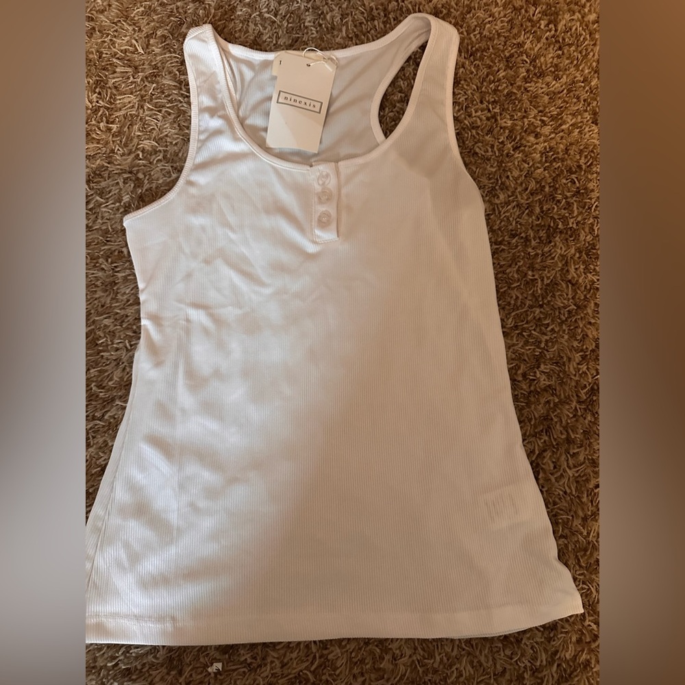 Button Tank Tops by Ninexis. NWT- White